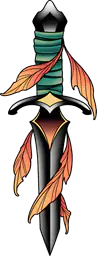 Short sword with leaves
