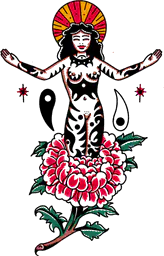Tattooed flower woman