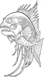 Deep-sea fish skeleton